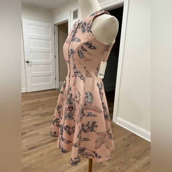 BAR III Bar III Zip-Front Fit Flare Scuba Dress, Chutney Combo - Picture 7 of 16